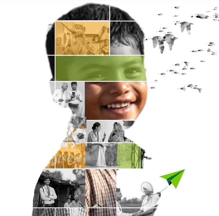 Person in need wearing yellow head covering